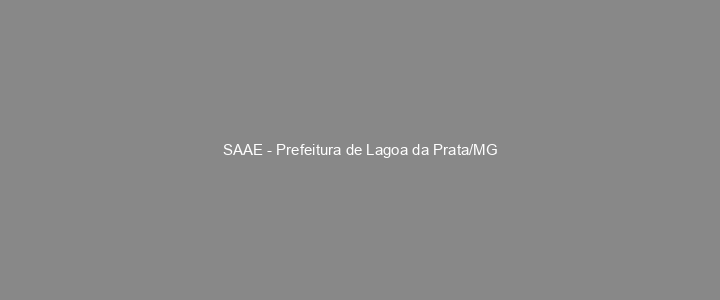 Provas Anteriores SAAE - Prefeitura de Lagoa da Prata/MG